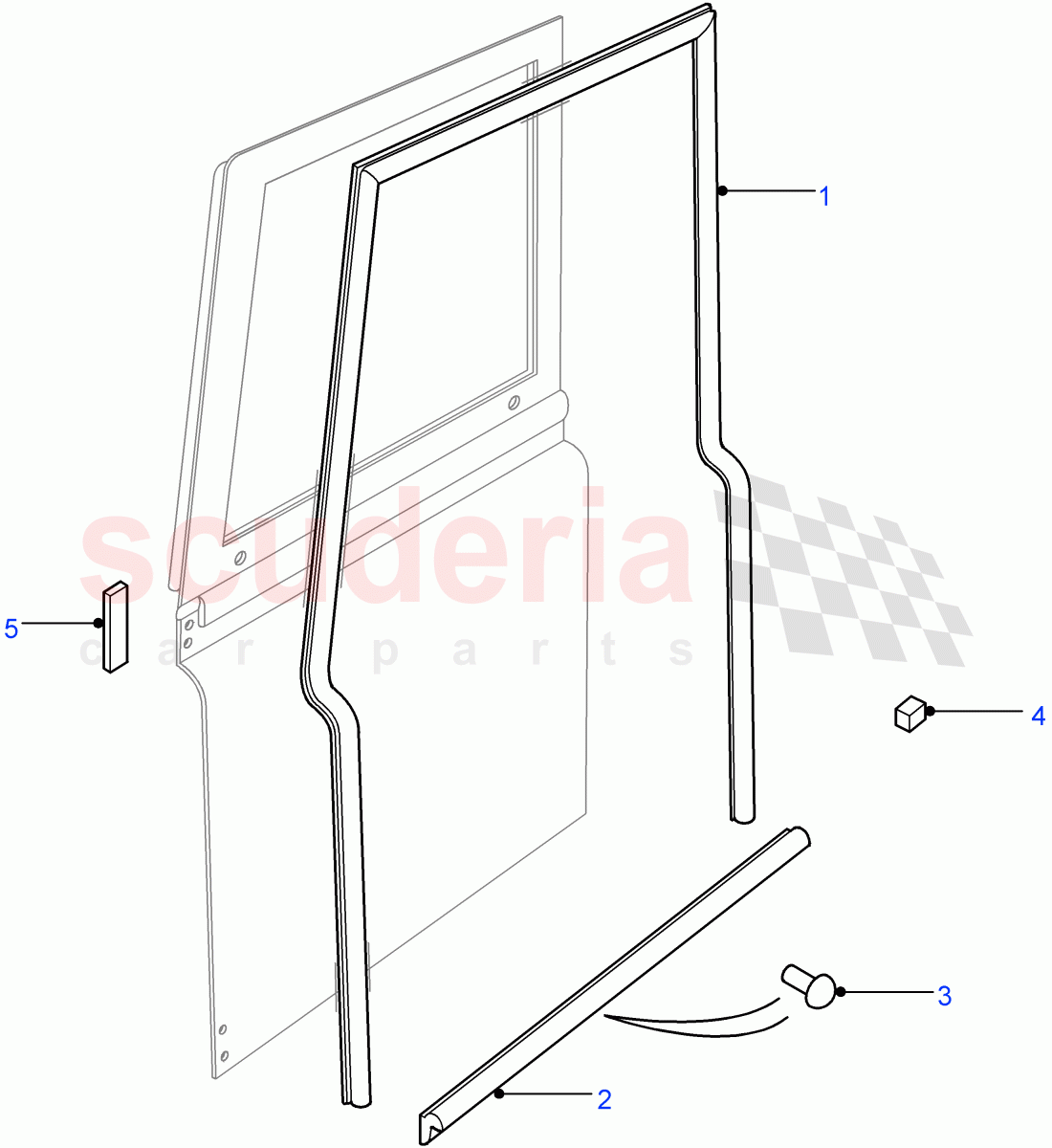 Front Door Seals((V)FROM7A000001) of Land Rover Land Rover Defender (2007-2016)