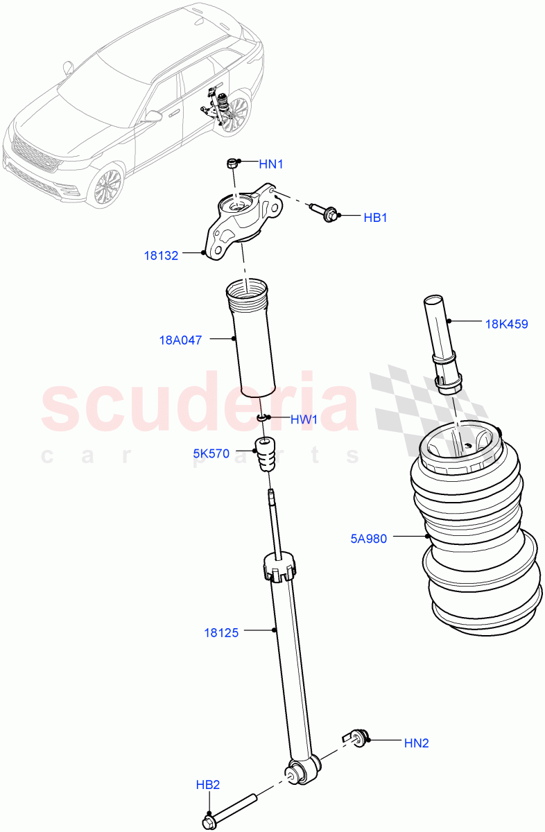 Rear Springs And Shock Absorbers(With Four Corner Air Suspension)((V)FROMMA000001) of Land Rover Land Rover Range Rover Velar (2017+) [3.0 I6 Turbo Petrol AJ20P6]