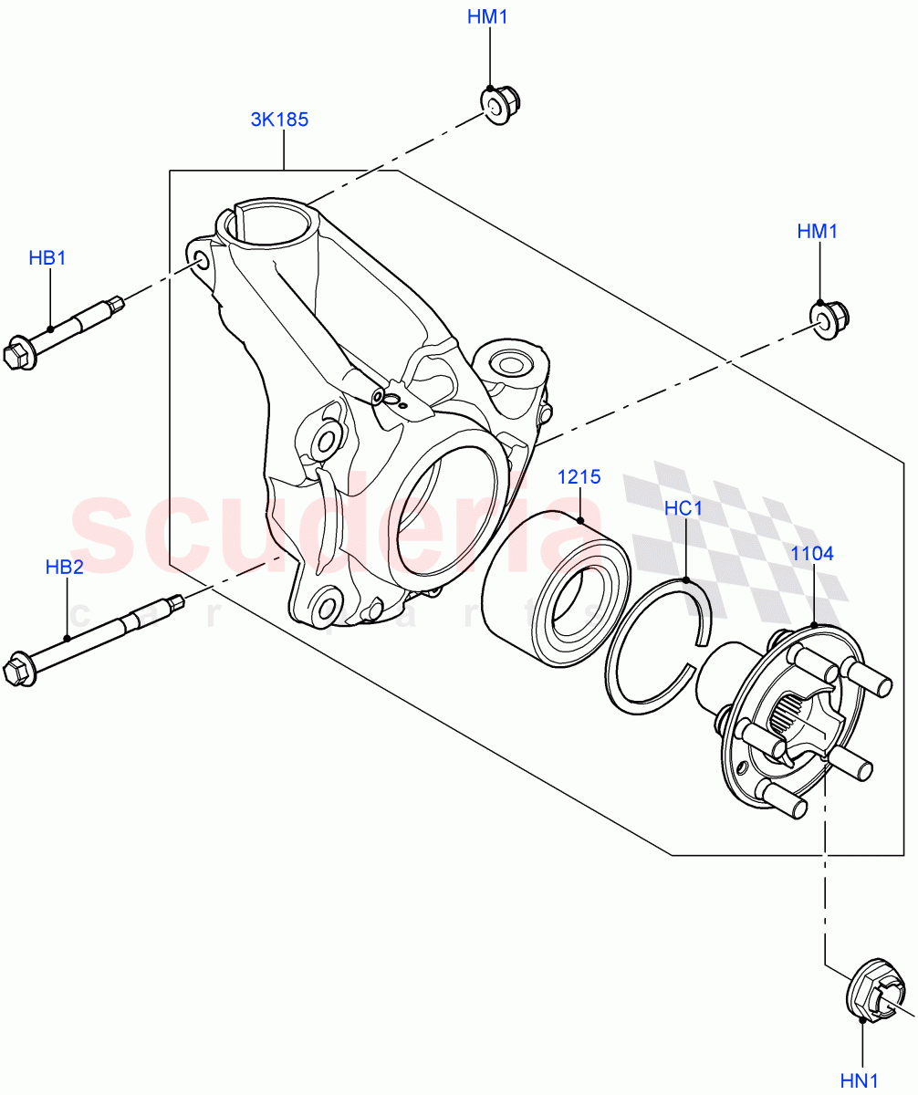 Front Knuckle And Hub(Halewood (UK)) of Land Rover Land Rover Range Rover Evoque (2012-2018) [2.2 Single Turbo Diesel]