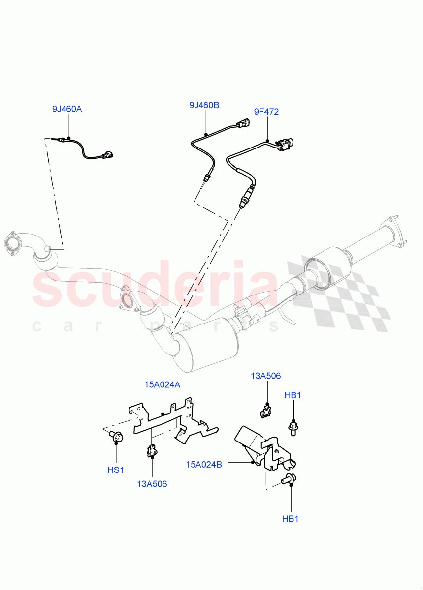 Exhaust Sensors And Modules(3.0 V6 Diesel,Euro Stage 4 Emissions)((V)FROMAA000001) of Land Rover Land Rover Discovery 4 (2010-2016) [3.0 Diesel 24V DOHC TC]