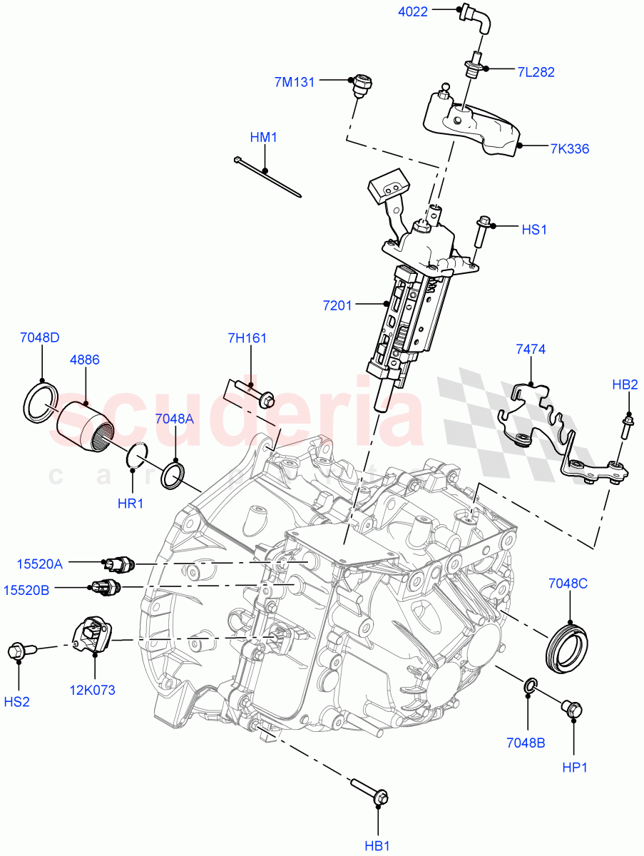 Manual Transmission External Cmpnts(2.0L I4 DSL MID DOHC AJ200,6 Speed Manual Trans-JLR M66 2WD,6 Speed Manual Trans M66 - AWD)((V)FROMGH000001) of Land Rover Land Rover Discovery Sport (2015+) [2.0 Turbo Diesel]