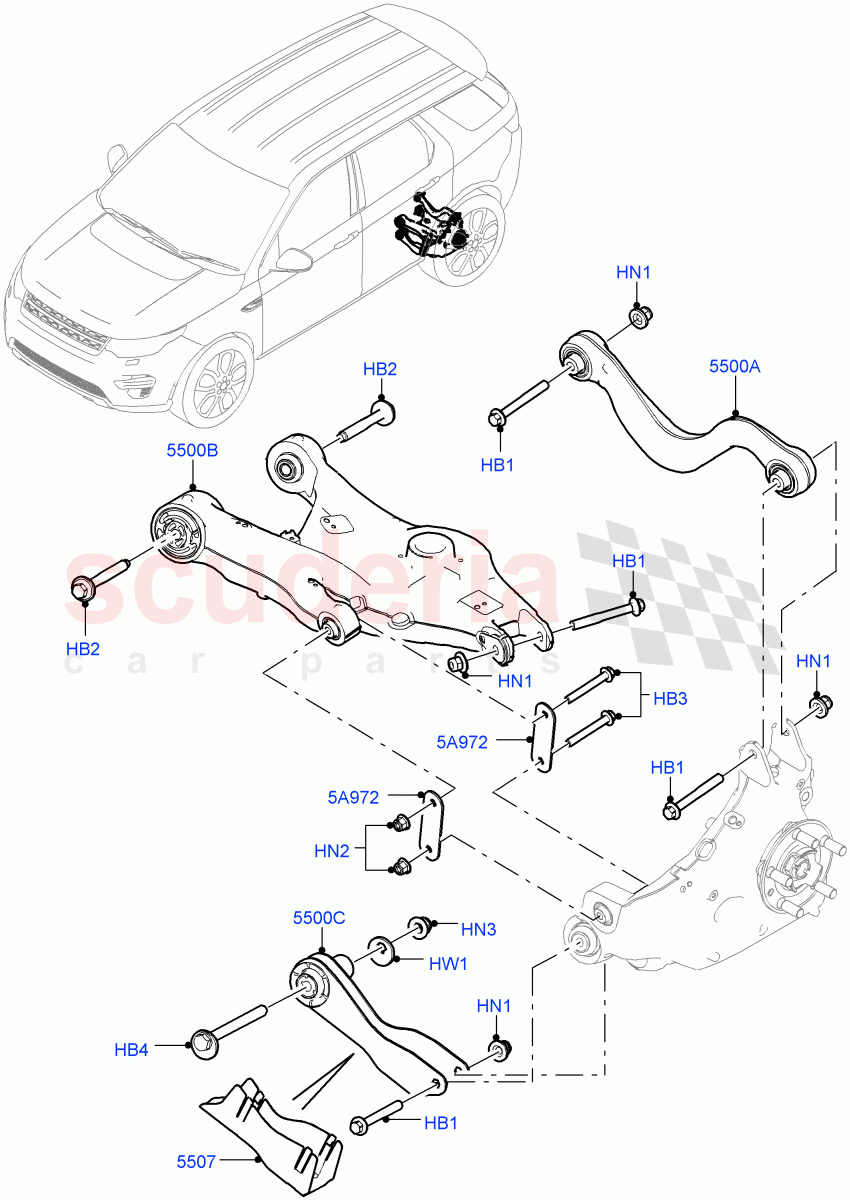Rear Suspension Arms(Itatiaia (Brazil))((V)FROMGT000001) of Land Rover Land Rover Discovery Sport (2015+) [1.5 I3 Turbo Petrol AJ20P3]