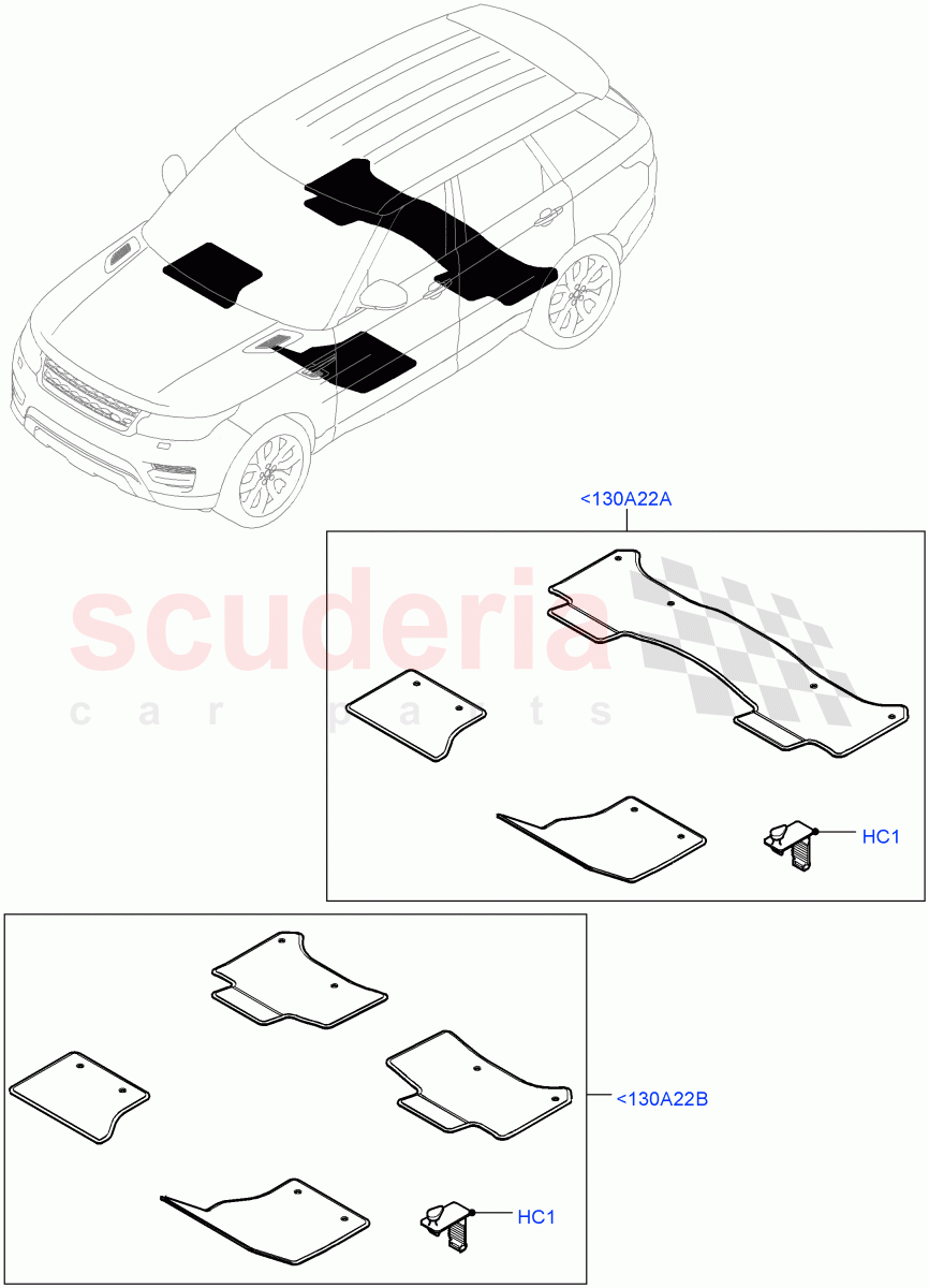 Floor Trim(Floor Mats) of Land Rover Land Rover Range Rover Sport (2014+) [3.0 I6 Turbo Diesel AJ20D6]