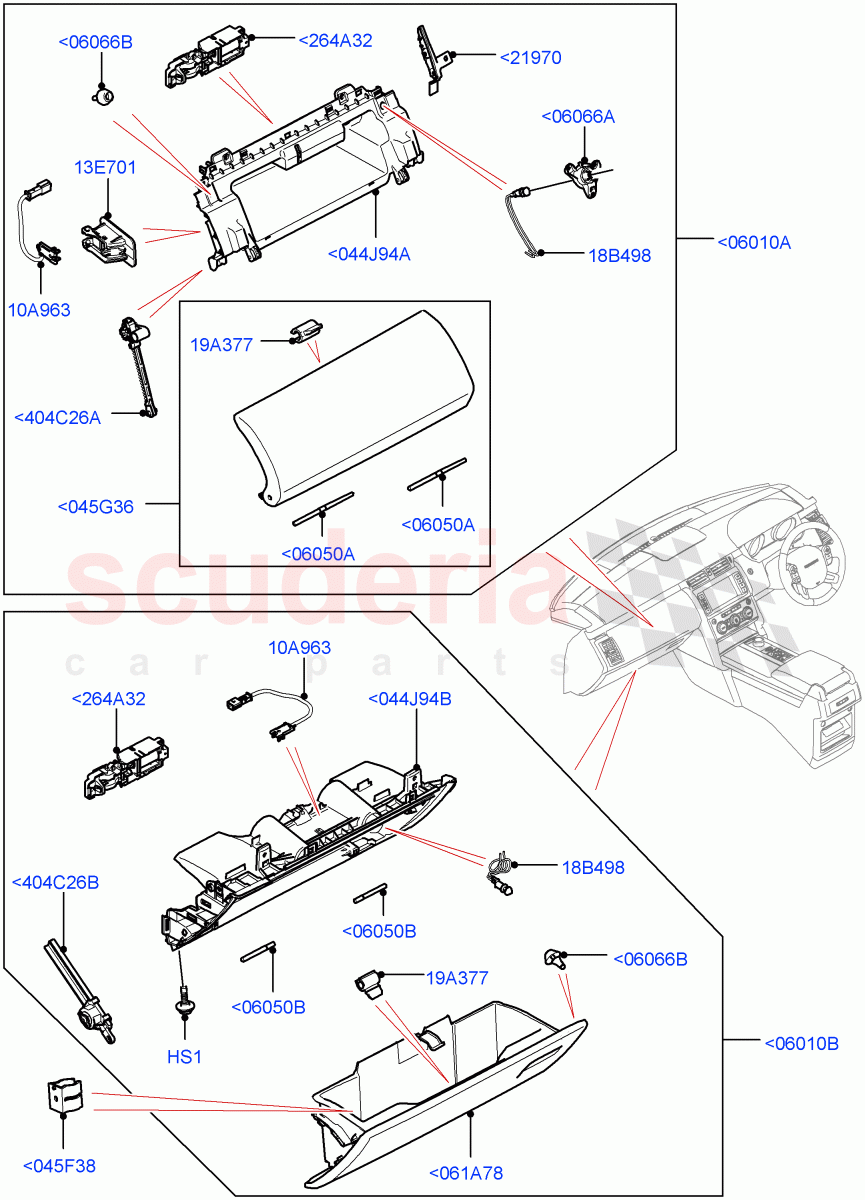 Glove Box(Solihull Plant Build)((V)FROMHA000001) of Land Rover Land Rover Discovery 5 (2017+) [3.0 DOHC GDI SC V6 Petrol]