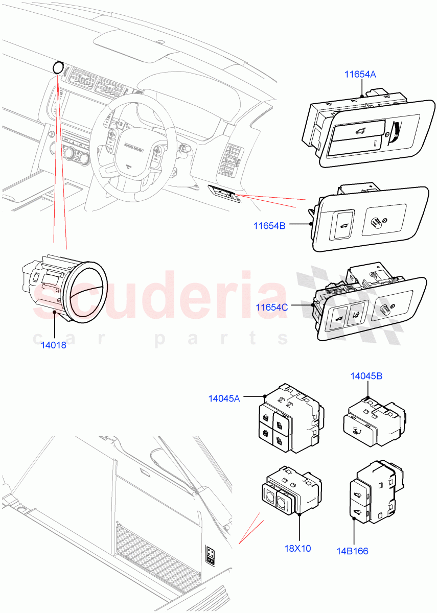 Switches(Auxiliary Unit) of Land Rover Land Rover Range Rover (2012-2021) [3.0 I6 Turbo Petrol AJ20P6]