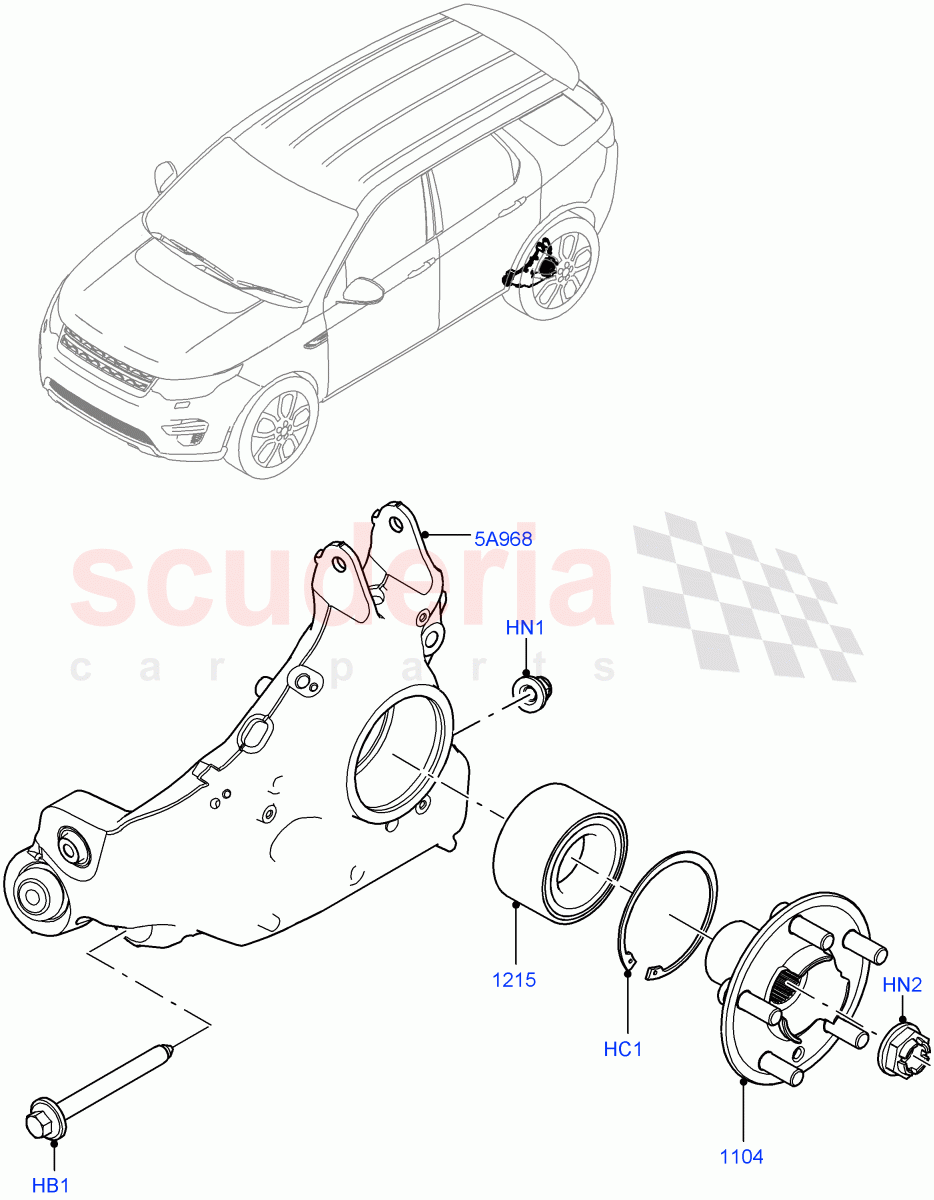 Rear Knuckle And Hub(Itatiaia (Brazil))((V)FROMGT000001) of Land Rover Land Rover Discovery Sport (2015+) [1.5 I3 Turbo Petrol AJ20P3]