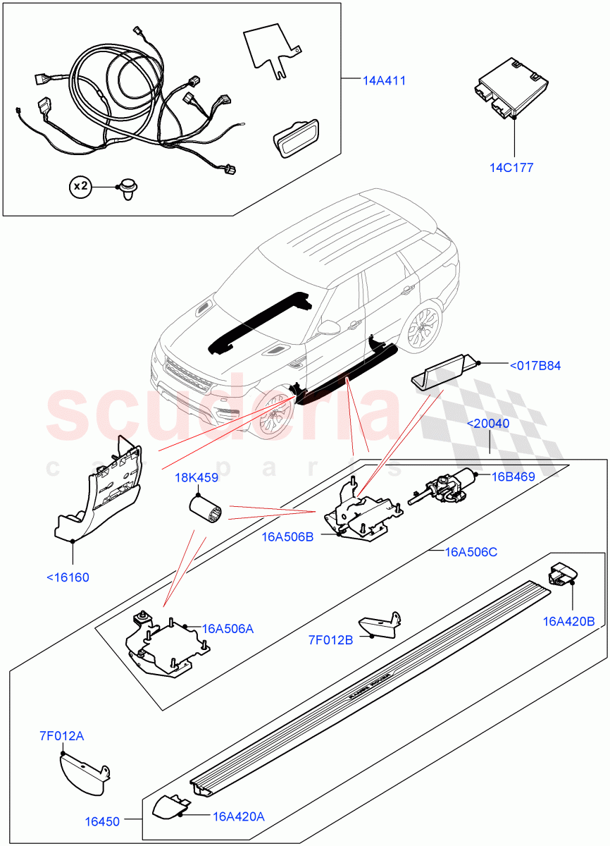 Side Steps And Tubes(Accessory, Power Deployable) of Land Rover Land Rover Range Rover Sport (2014+) [4.4 DOHC Diesel V8 DITC]