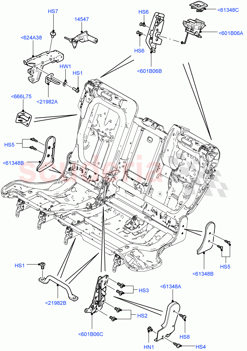Rear Seat Back(Lockdown, Mechanism)(Less Armoured)((V)FROMAA000001) of Land Rover Land Rover Range Rover (2010-2012) [4.4 DOHC Diesel V8 DITC]