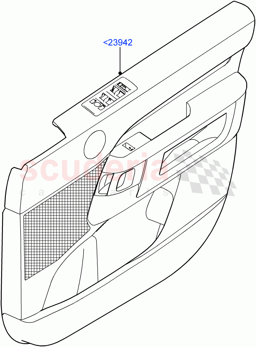 Front Door Trim Panels(Nitra Plant Build)((V)FROMK2000001) of Land Rover Land Rover Discovery 5 (2017+) [2.0 Turbo Petrol AJ200P]