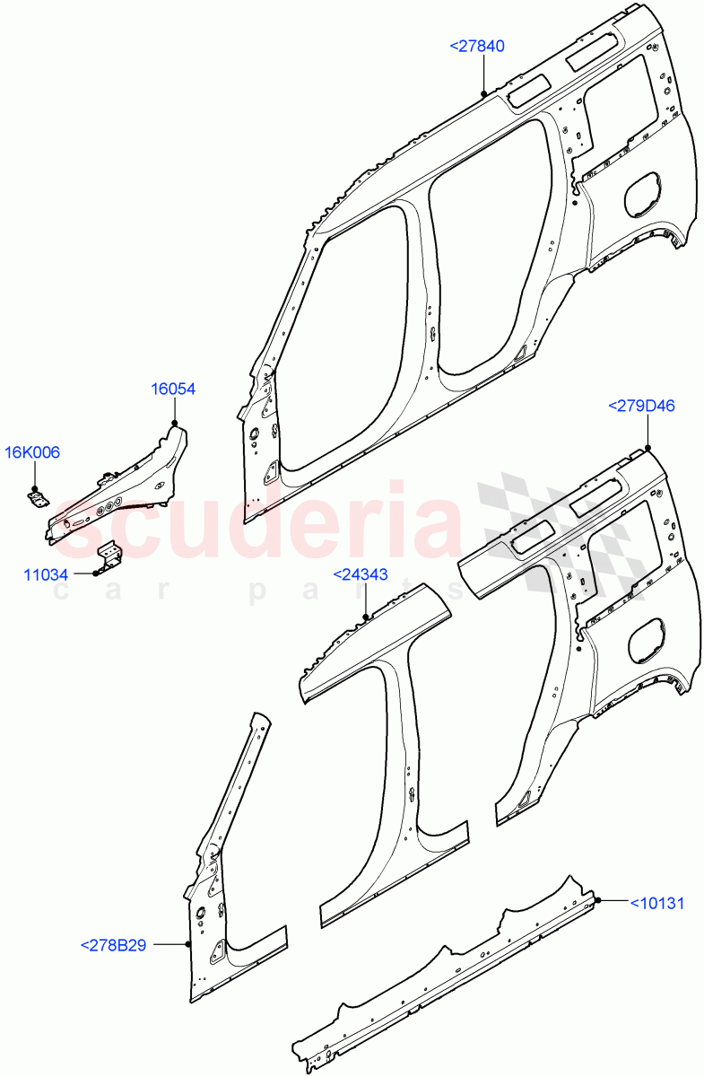 Side Panels - Outer(Standard Wheelbase) of Land Rover Land Rover Defender (2020+) [3.0 I6 Turbo Diesel AJ20D6]