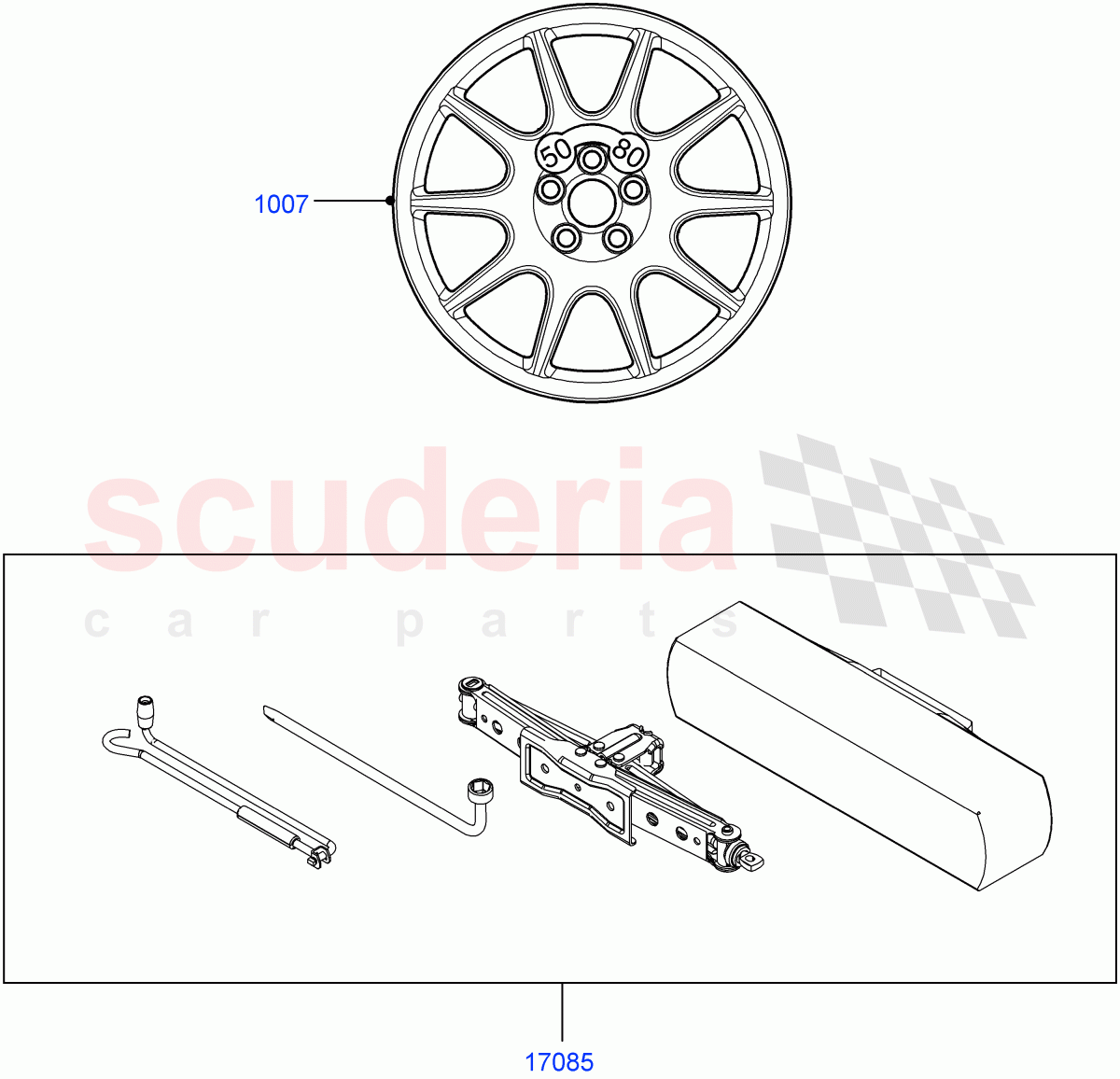 Accessory Wheels(Spare wheel kit) of Land Rover Land Rover Range Rover Sport (2014+) [5.0 OHC SGDI SC V8 Petrol]