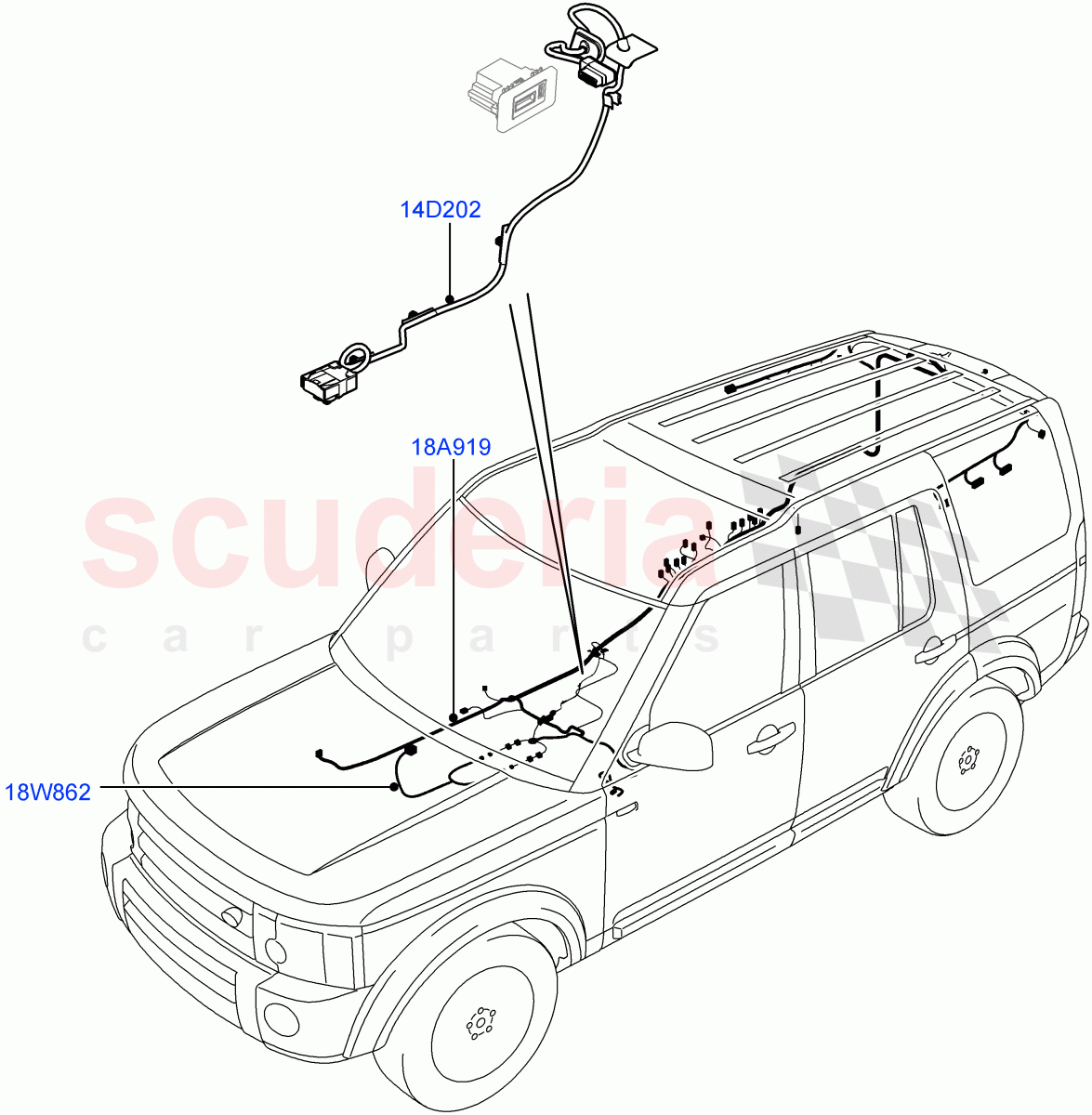 Electrical Wiring - Body And Rear(Audio/Navigation/Entertainment)((V)FROMBA000001,(V)TOBA999999) of Land Rover Land Rover Discovery 4 (2010-2016) [5.0 OHC SGDI NA V8 Petrol]