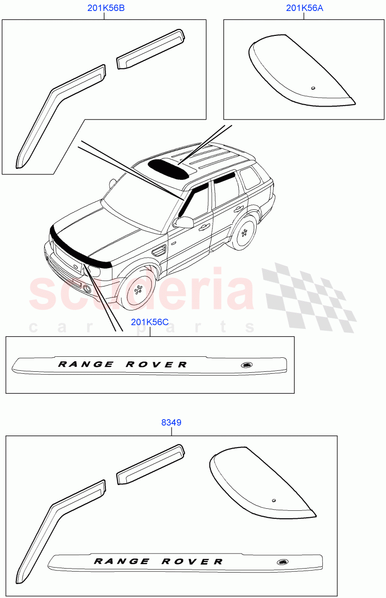 Air Deflectors(Accessory) of Land Rover Land Rover Range Rover Sport (2005-2009) [3.6 V8 32V DOHC EFI Diesel]