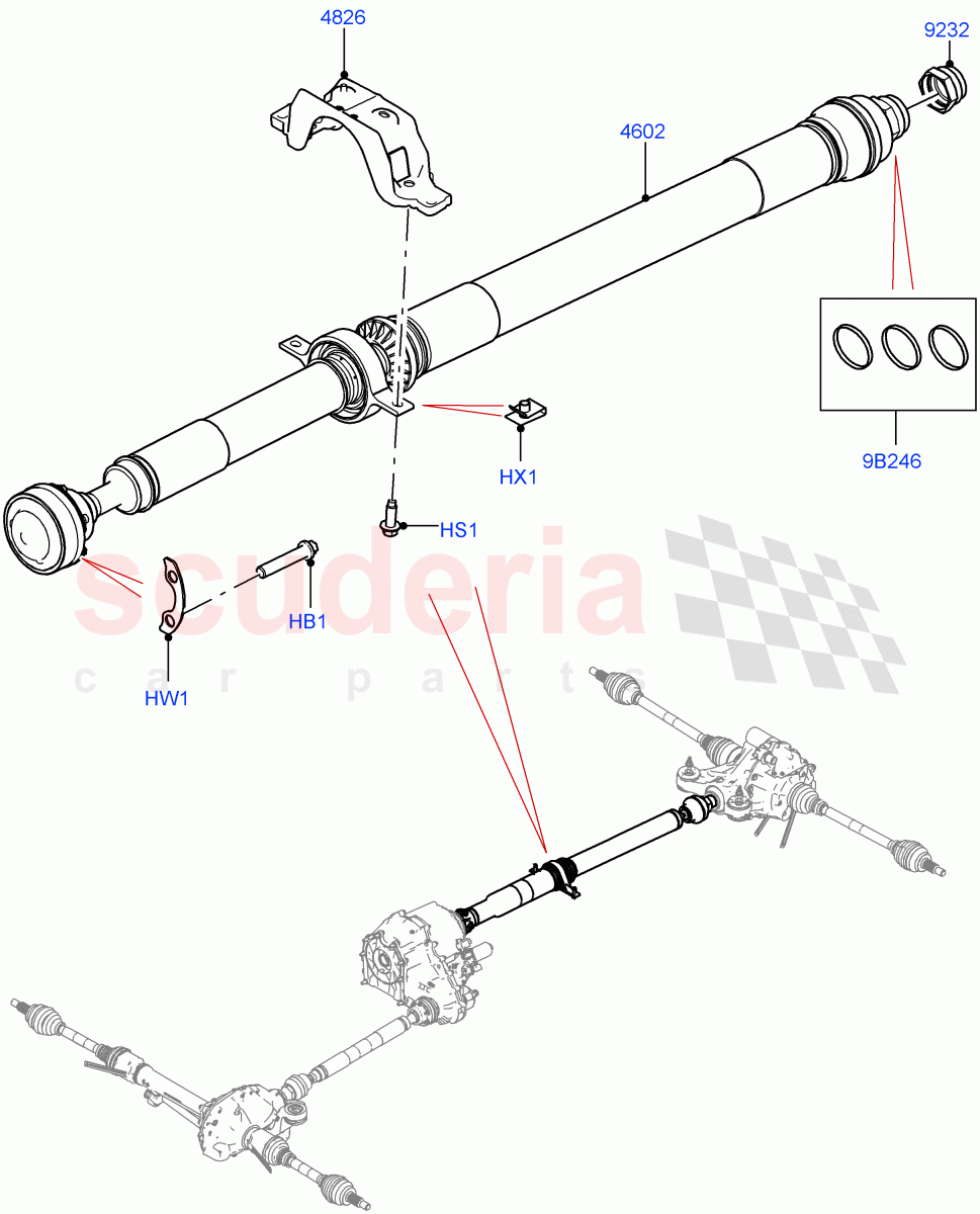 Drive Shaft - Rear Axle Drive(Nitra Plant Build, Propshaft)((V)FROMM2000001) of Land Rover Land Rover Discovery 5 (2017+) [3.0 DOHC GDI SC V6 Petrol]