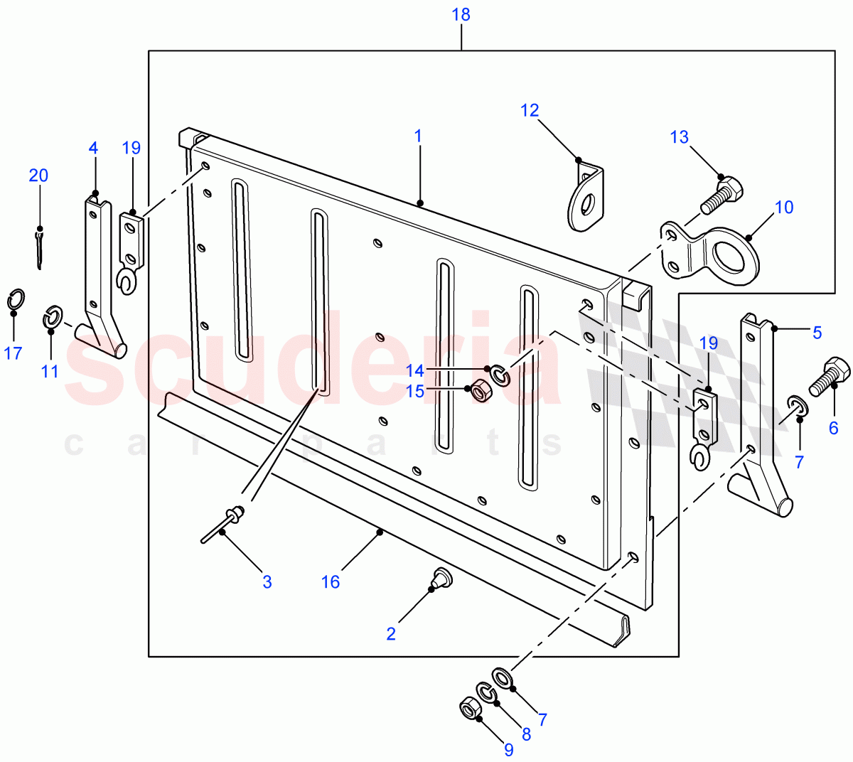 Tailboard Assy Lower - Lower Hinged(Crew Cab HCPU,Pick Up,Hard Top,Soft Top,Crew Cab Pick Up,High Capacity Pick Up)((V)FROM7A000001) of Land Rover Land Rover Defender (2007-2016)