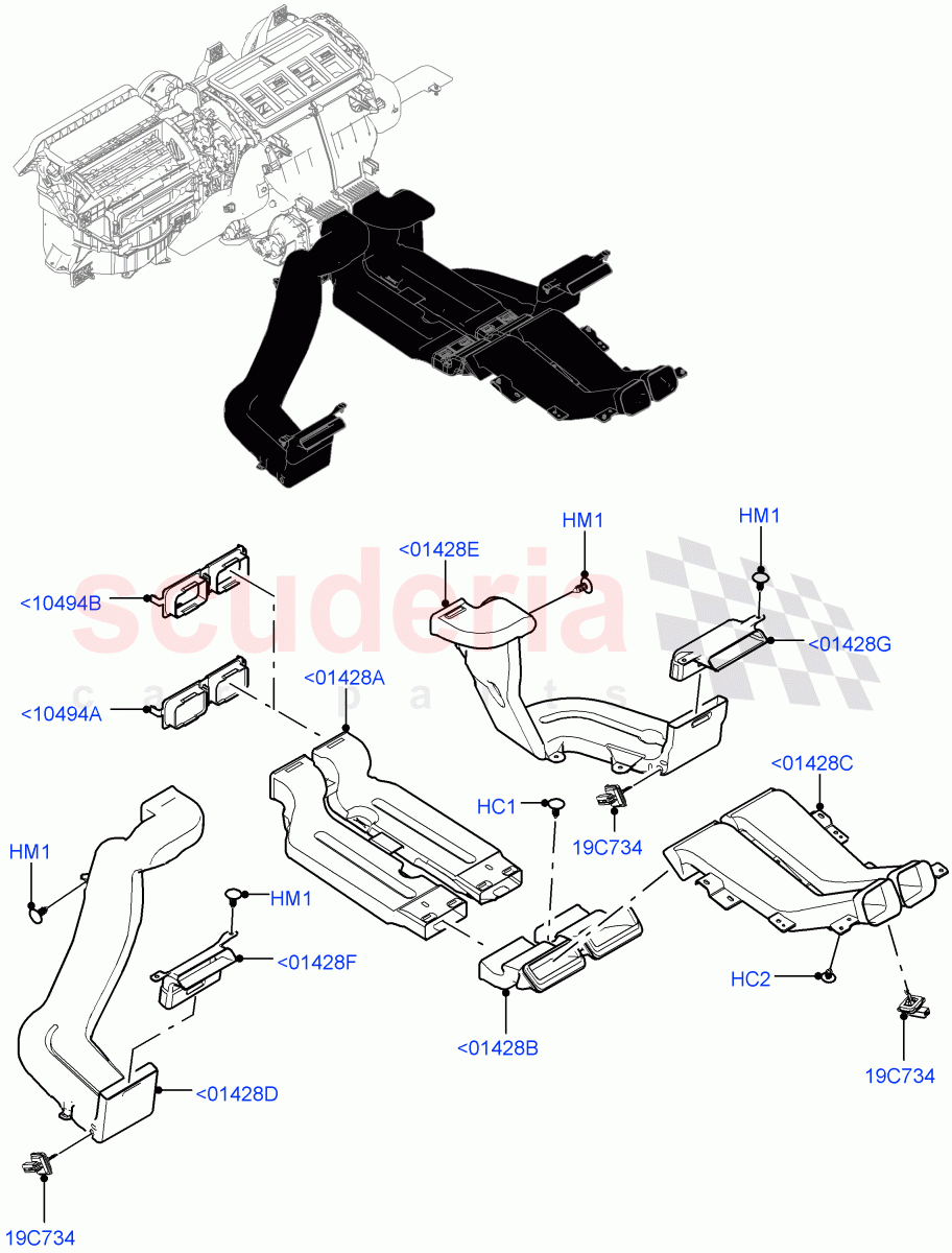 Air Vents, Louvres And Ducts(2nd Row, Internal Components) of Land Rover Land Rover Defender (2020+) [5.0 OHC SGDI SC V8 Petrol]