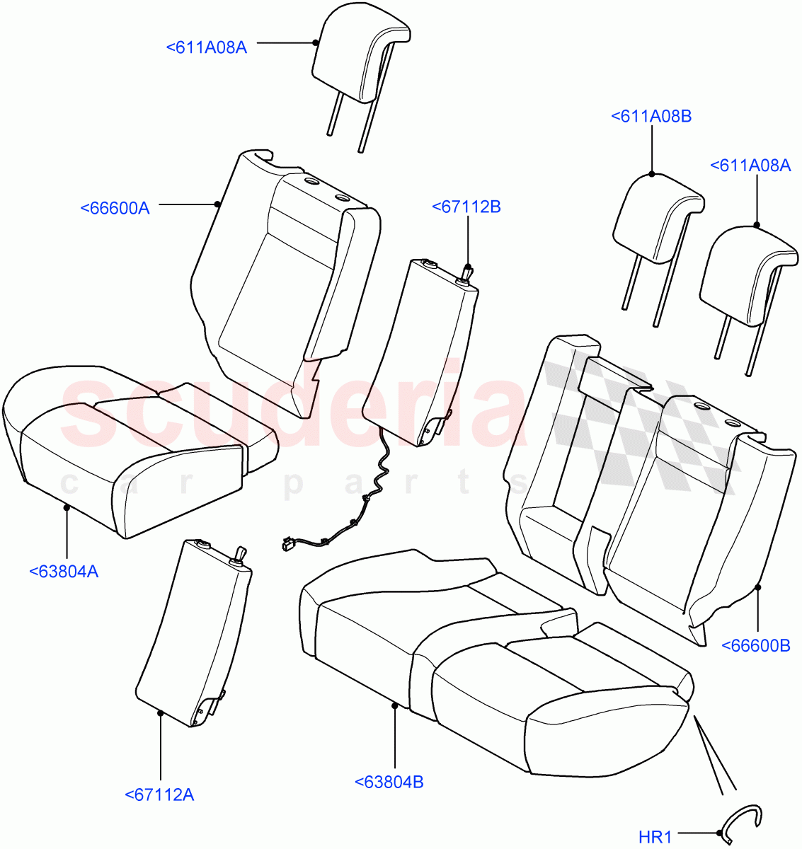 Rear Seat Covers(Taurus Leather/PVC (M-L))((V)FROMAA000001) of Land Rover Land Rover Range Rover Sport (2010-2013) [3.6 V8 32V DOHC EFI Diesel]