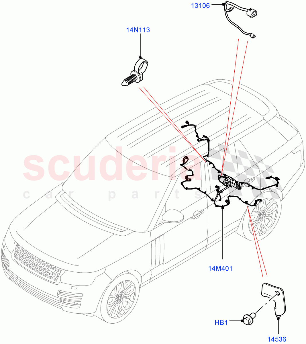 Electrical Wiring - Chassis of Land Rover Land Rover Range Rover (2012-2021) [3.0 DOHC GDI SC V6 Petrol]