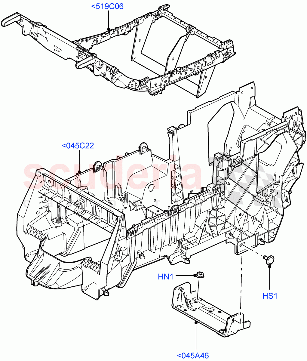 Console - Floor(For Carrier Assy, Internal Components)((V)FROMAA000001) of Land Rover Land Rover Range Rover Sport (2010-2013) [3.0 Diesel 24V DOHC TC]
