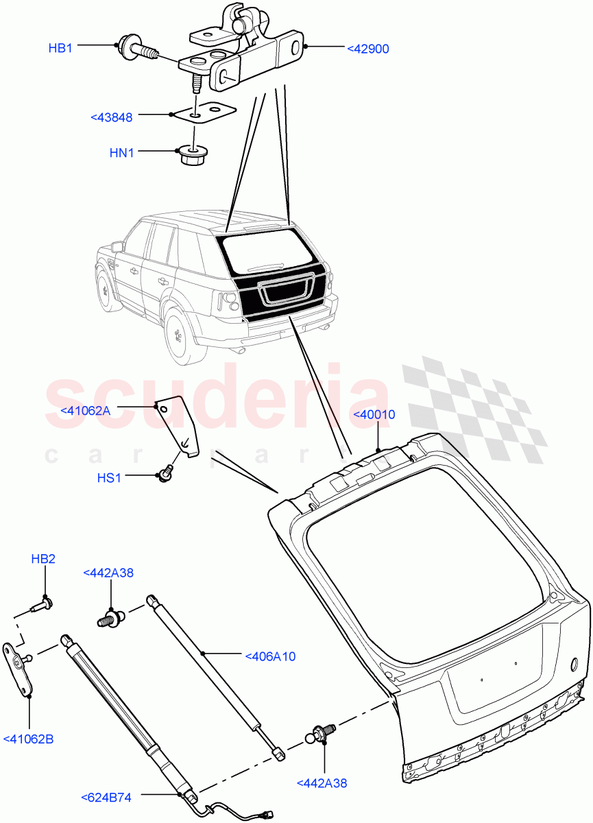 Luggage Compartment Door(Door And Fixings)((V)FROMAA000001) of Land Rover Land Rover Range Rover Sport (2010-2013) [3.0 Diesel 24V DOHC TC]