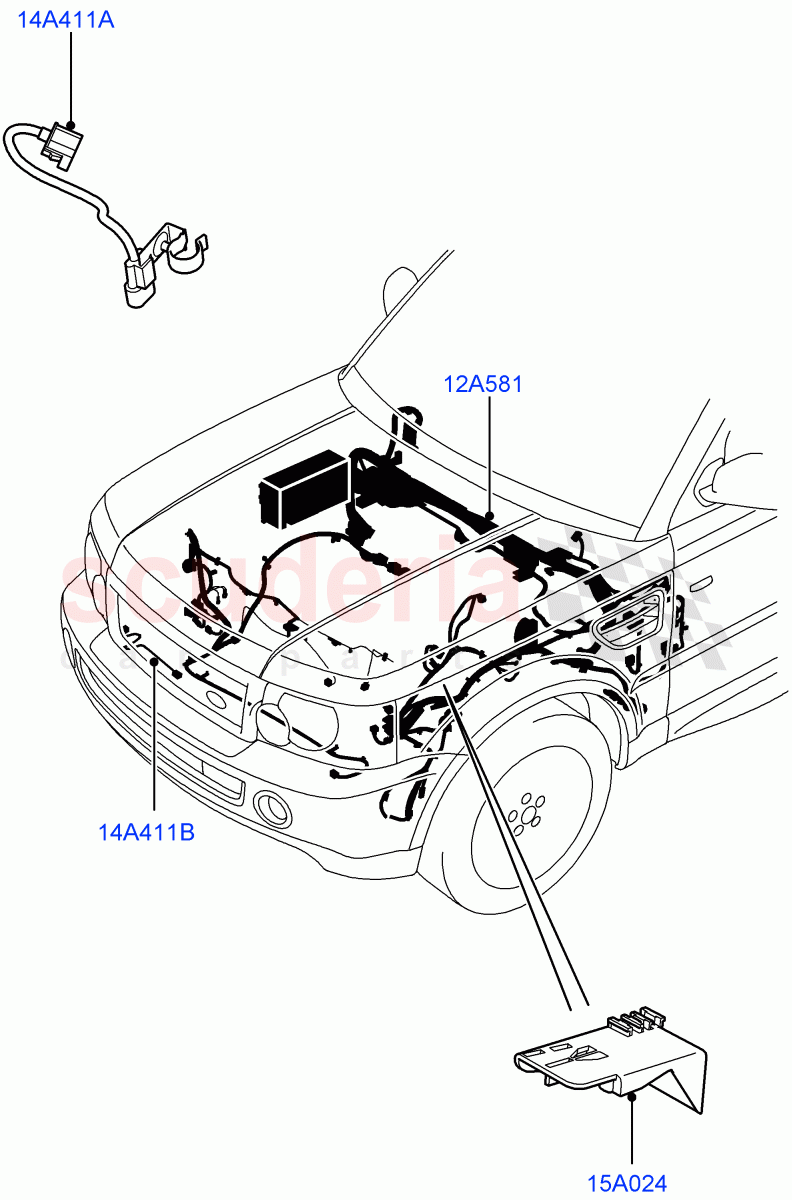 Electrical Wiring - Engine And Dash(Engine Compartment)((V)TO9A999999) of Land Rover Land Rover Range Rover Sport (2005-2009) [3.6 V8 32V DOHC EFI Diesel]