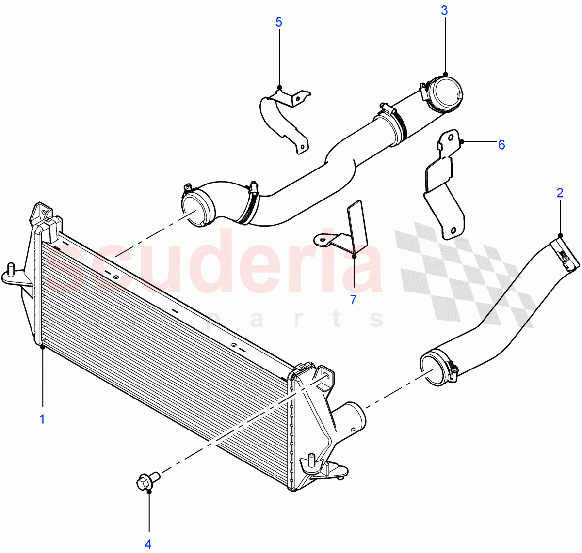 Intercooler Hoses((V)FROMCA000001) of Land Rover Land Rover Defender (2007-2016)