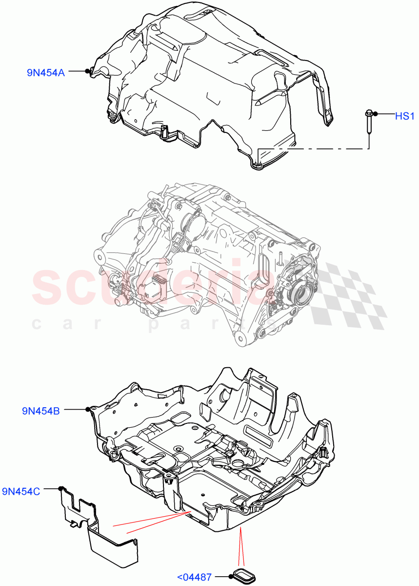 Rear Electric Drive Unit(Heatshields)(1.5L AJ20P3 Petrol High PHEV,Halewood (UK),All Wheel Drive)((V)FROMLH000001) of Land Rover Land Rover Discovery Sport (2015+) [1.5 I3 Turbo Petrol AJ20P3]