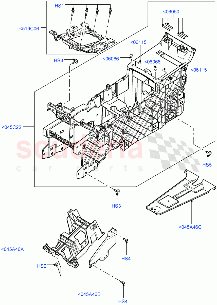 Console - Floor(Internal Components)(Halewood (UK)) of Land Rover Land Rover Range Rover Evoque (2012-2018) [2.2 Single Turbo Diesel]