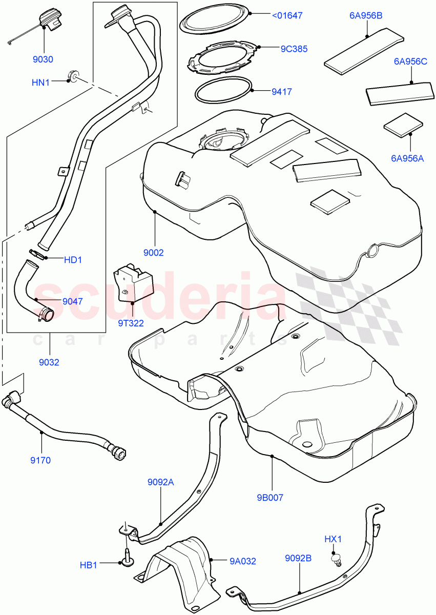 Fuel Tank & Related Parts(2.0L 16V TIVCT T/C 240PS Petrol,Changsu (China))((V)FROMFG000001) of Land Rover Land Rover Discovery Sport (2015+) [2.0 Turbo Petrol GTDI]