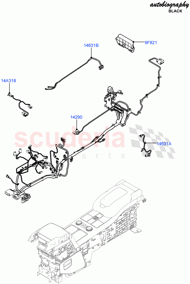 Electrical Wiring - Engine And Dash(Console)(Console Deployable Tables,Rear Console Extending Table)((V)FROMJA000001) of Land Rover Land Rover Range Rover (2012-2021) [3.0 Diesel 24V DOHC TC]