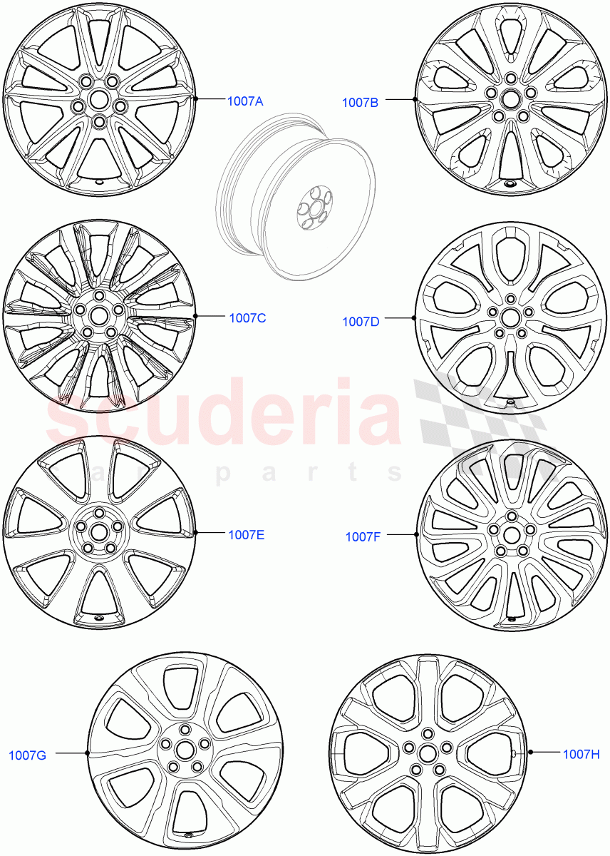Wheels(Version - Core,Less Version Package) of Land Rover Land Rover Range Rover (2012-2021) [3.0 Diesel 24V DOHC TC]