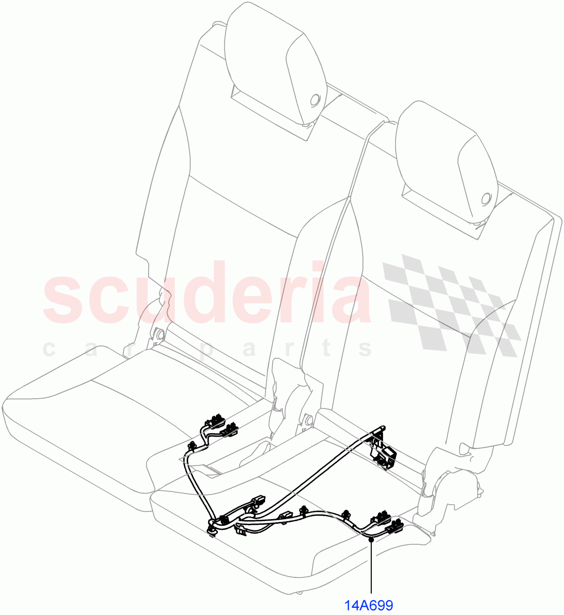 Wiring - Seats(Rear Seats, 3rd Row)(Standard Wheelbase,With 3rd Row Double Seat) of Land Rover Land Rover Defender (2020+) [5.0 OHC SGDI SC V8 Petrol]