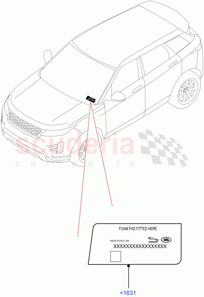 Labels(Windscreen)(Changsu (China))((V)FROMKG006088) of Land Rover Land Rover Range Rover Evoque (2019+) [2.0 Turbo Petrol AJ200P]