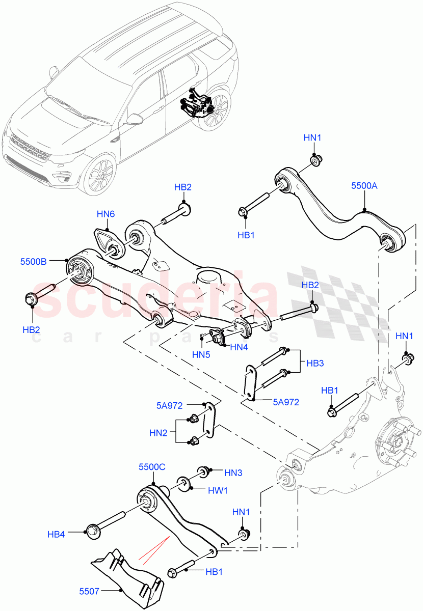 Rear Suspension Arms(Halewood (UK)) of Land Rover Land Rover Discovery Sport (2015+) [2.2 Single Turbo Diesel]