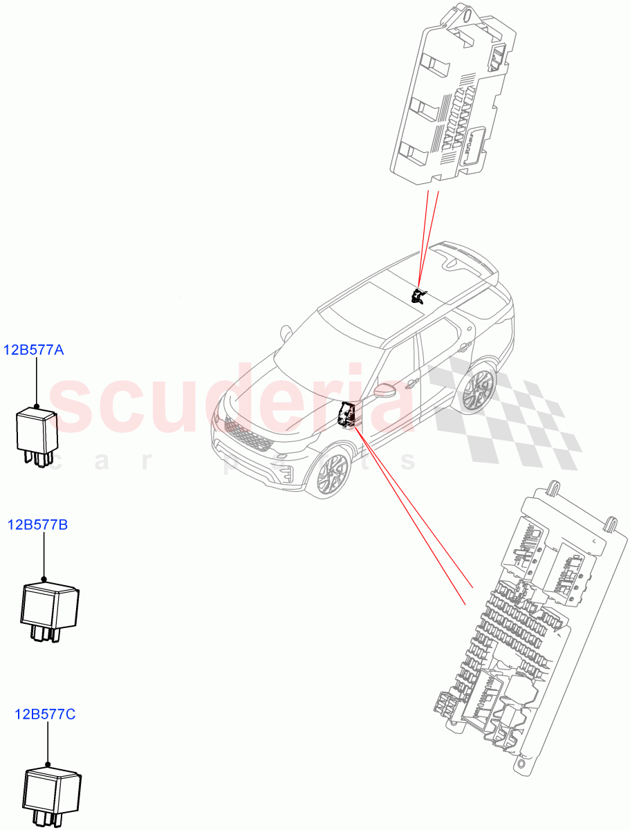 Relays(Solihull Plant Build)((V)FROMHA000001) of Land Rover Land Rover Discovery 5 (2017+) [3.0 I6 Turbo Petrol AJ20P6]