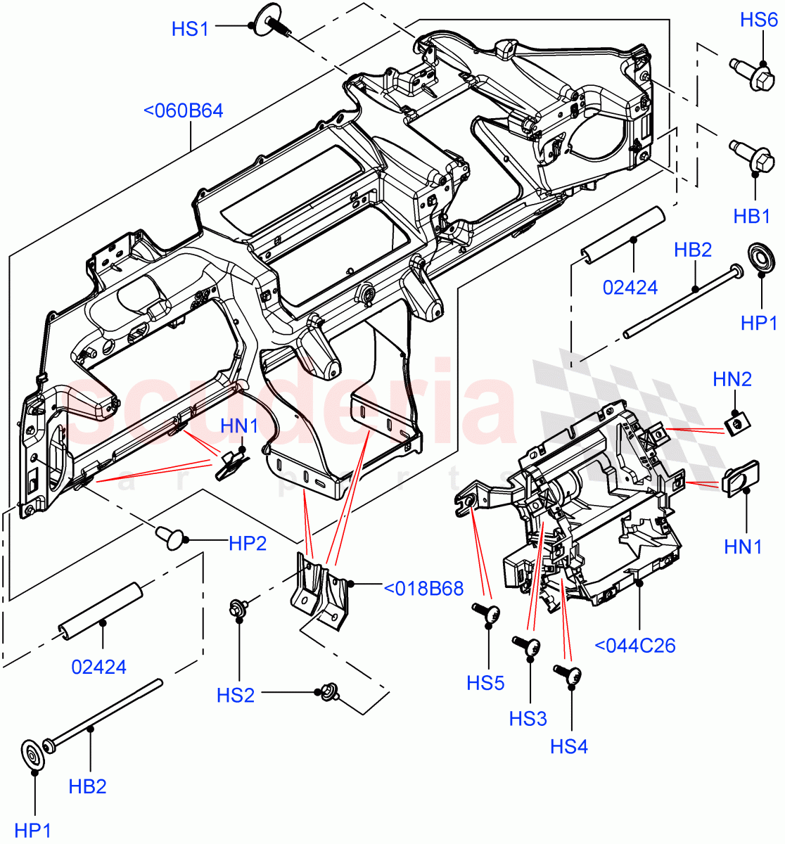 Instrument Panel(Upper, Internal Components)(Changsu (China))((V)FROMEG000001) of Land Rover Land Rover Range Rover Evoque (2012-2018) [2.0 Turbo Petrol AJ200P]