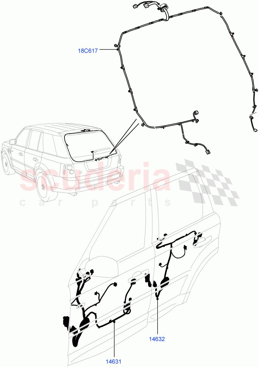 Electrical Wiring - Body And Rear(Front And Rear Doors)((V)FROMBA000001,(V)TOBA999999) of Land Rover Land Rover Range Rover Sport (2010-2013) [5.0 OHC SGDI NA V8 Petrol]