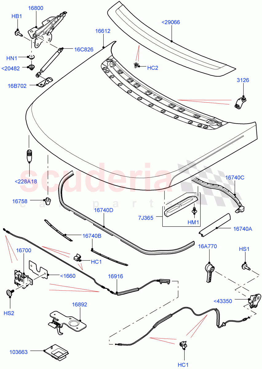 Hood And Related Parts of Land Rover Land Rover Range Rover (2012-2021) [2.0 Turbo Petrol AJ200P]