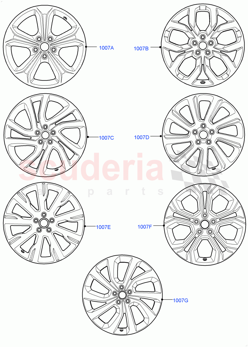 Spare Wheel(Itatiaia (Brazil),With Conventional Alloy Spare Wheel)((V)FROMGT000001) of Land Rover Land Rover Discovery Sport (2015+) [2.0 Turbo Diesel AJ21D4]