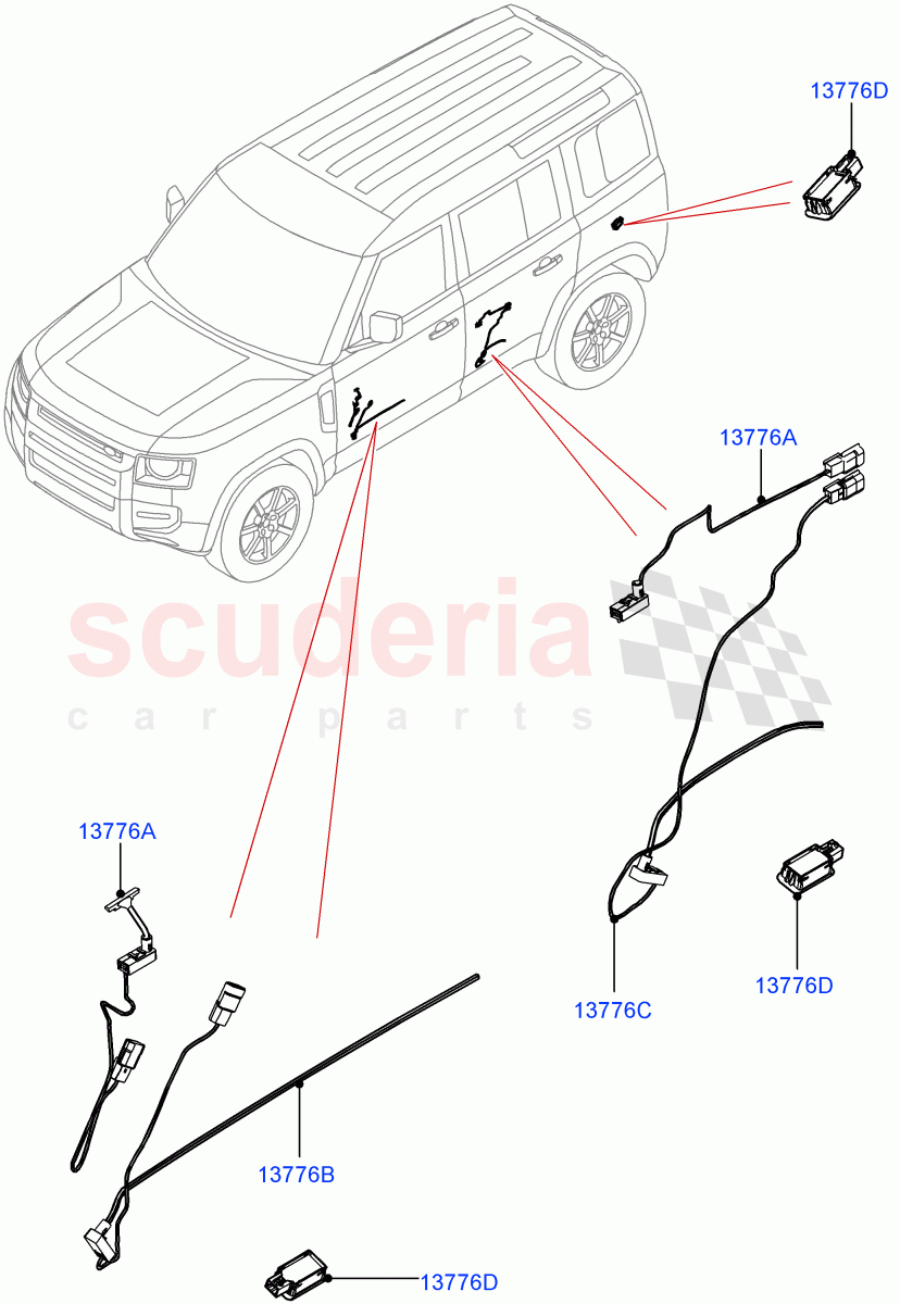 Interior Lamps(Door - Front/Rear)(Standard Wheelbase) of Land Rover Land Rover Defender (2020+) [5.0 OHC SGDI SC V8 Petrol]