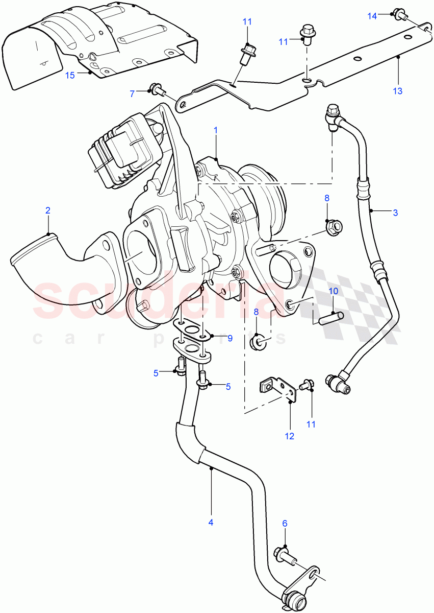 Turbocharger(2.2L 16V TC I4 DSL 122PS PUMA)((V)FROMCA000001) of Land Rover Land Rover Defender (2007-2016)