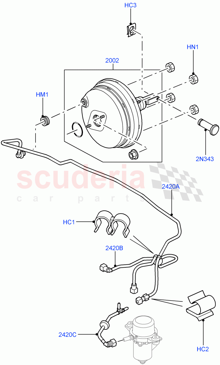 Brake Booster((V)TO9A999999) of Land Rover Land Rover Range Rover Sport (2005-2009) [4.2 Petrol V8 Supercharged]