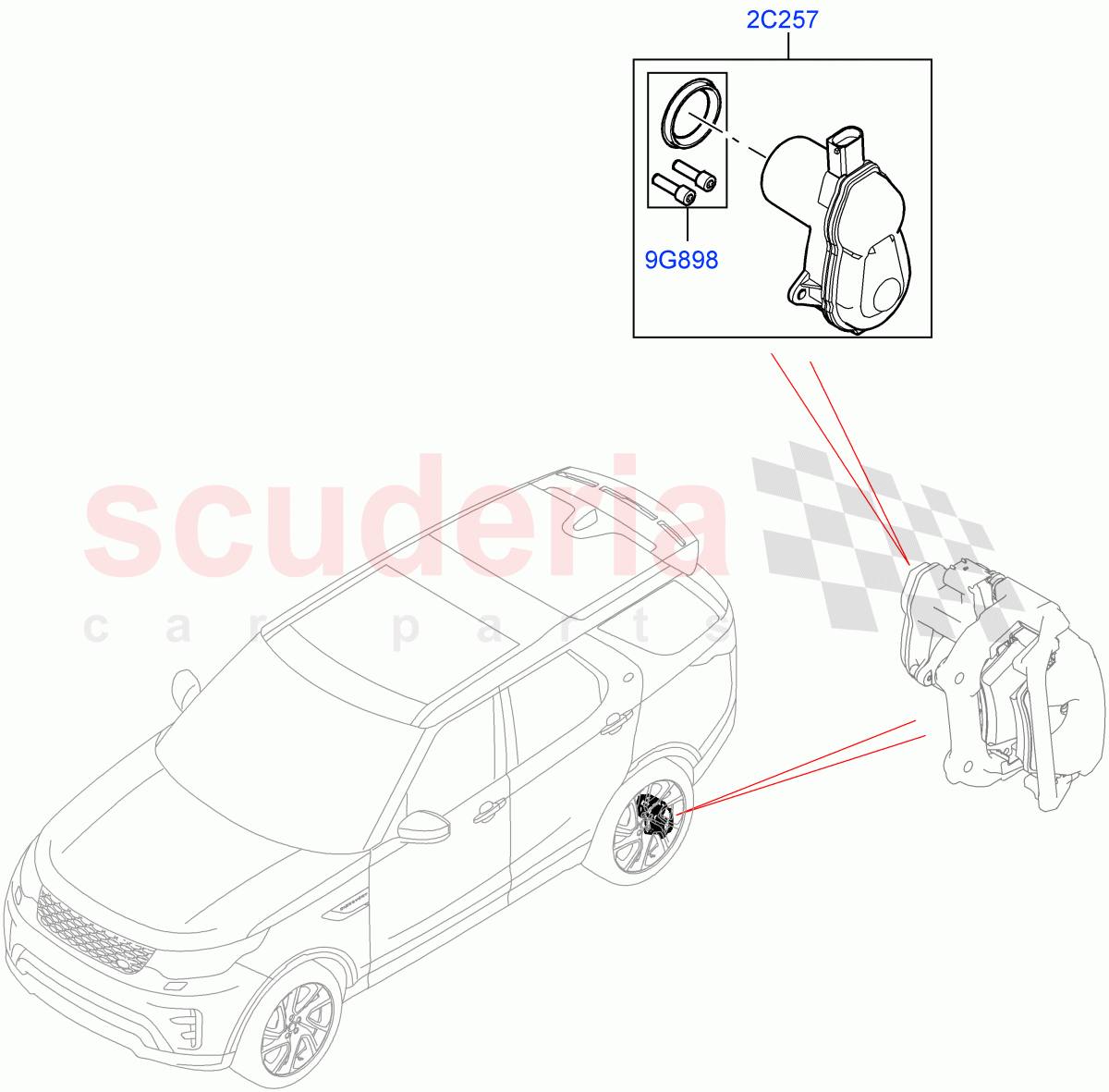 Parking Brake(Solihull Plant Build)((V)FROMHA000001) of Land Rover Land Rover Discovery 5 (2017+) [3.0 Diesel 24V DOHC TC]