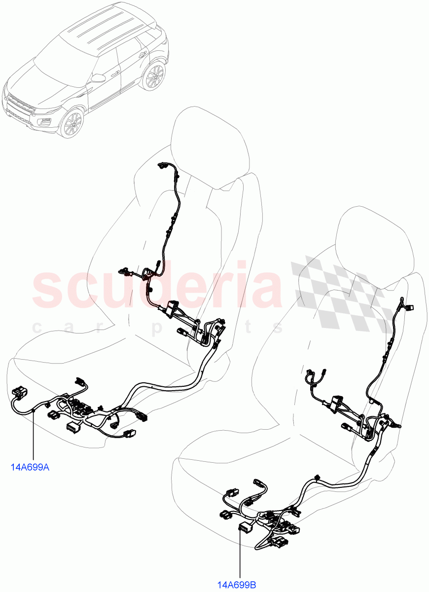 Wiring - Seats(5 Door,Changsu (China))((V)FROMEG000001) of Land Rover Land Rover Range Rover Evoque (2012-2018) [2.2 Single Turbo Diesel]