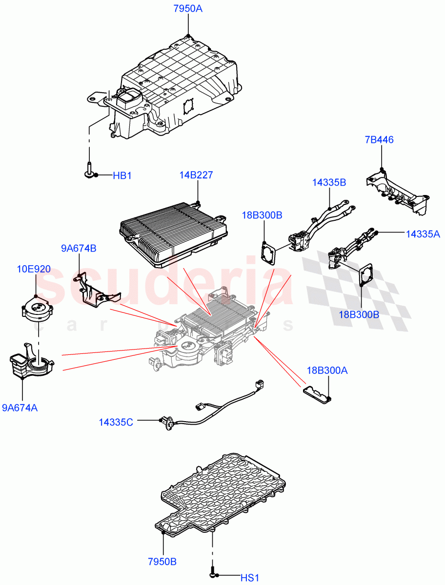 Hybrid Electrical Modules(MHEV Converter, Cooling Duct And Fans)(Electric Engine Battery-MHEV) of Land Rover Land Rover Range Rover (2012-2021) [3.0 I6 Turbo Diesel AJ20D6]