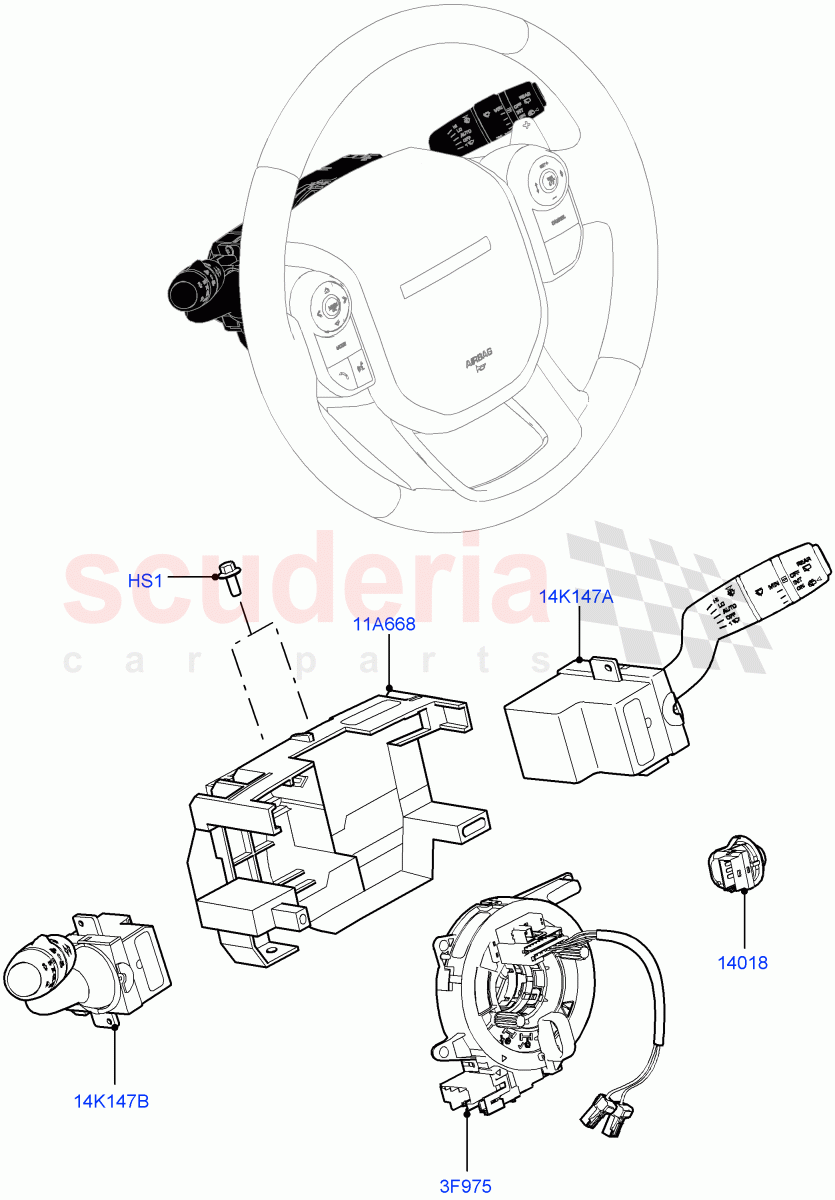 Switches(Steering Column, Solihull Plant Build)((V)FROMHA000001) of Land Rover Land Rover Discovery 5 (2017+) [3.0 DOHC GDI SC V6 Petrol]