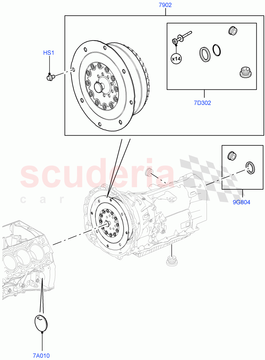 Converter(Solihull Plant Build)(8 Speed Auto Trans ZF 8HP45)((V)FROMAA000001) of Land Rover Land Rover Range Rover Sport (2014+) [3.0 DOHC GDI SC V6 Petrol]