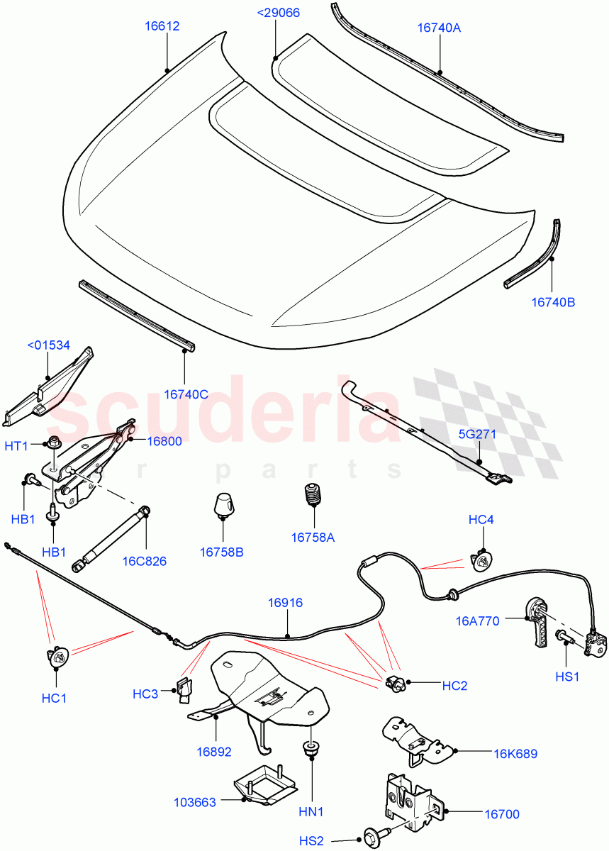 Hood And Related Parts(Halewood (UK))((V)TOKH999999) of Land Rover Land Rover Discovery Sport (2015+) [2.0 Turbo Diesel AJ21D4]