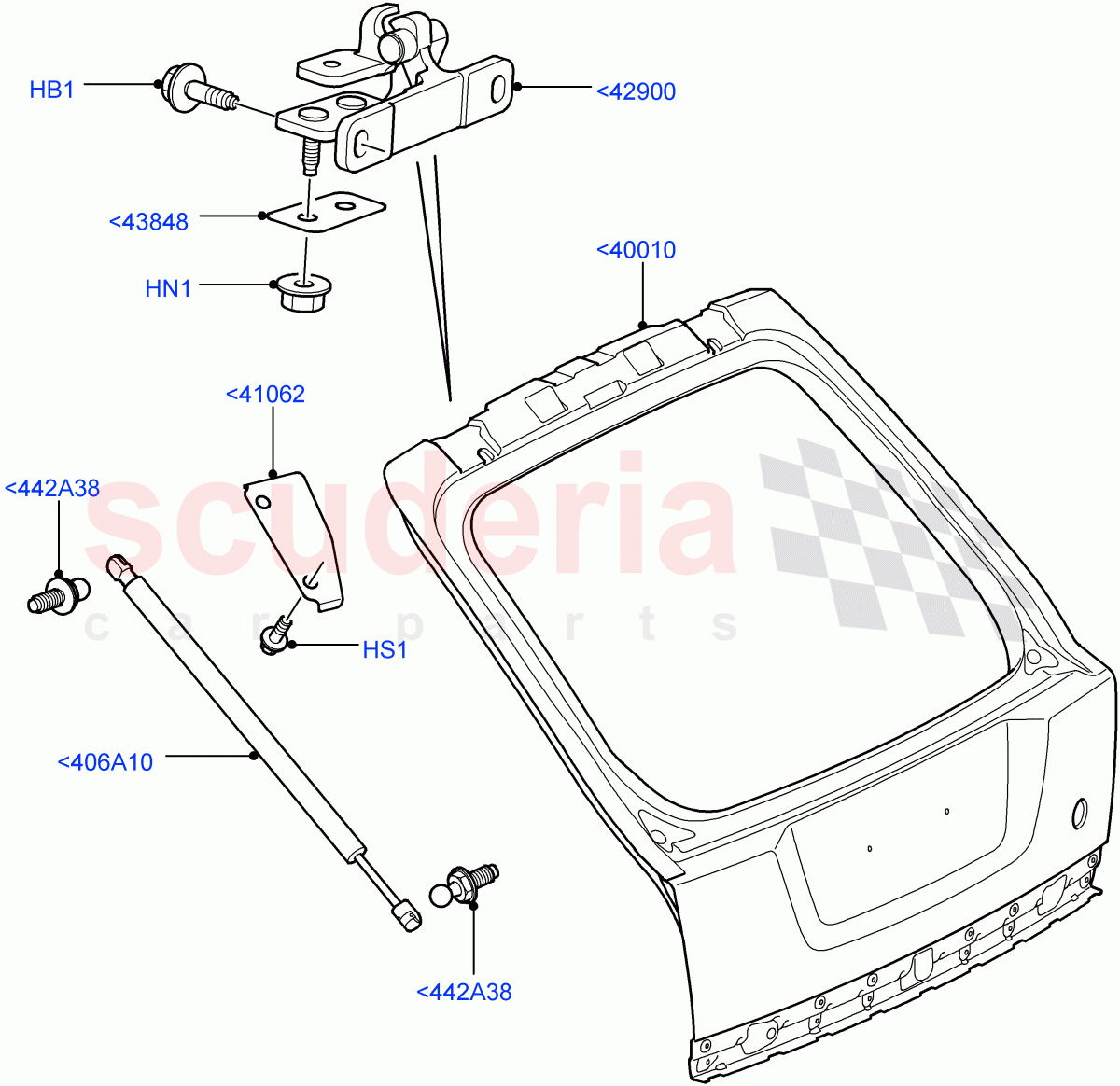 Luggage Compartment Door(Door And Fixings)((V)TO9A999999) of Land Rover Land Rover Range Rover Sport (2005-2009) [4.2 Petrol V8 Supercharged]