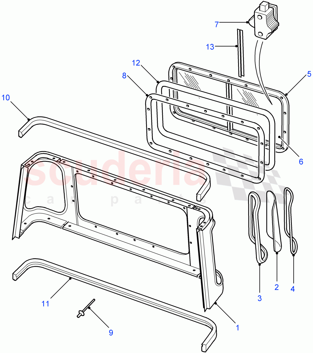 Cab Body Panel Rear(Chassis Cab,110" Wheelbase,High Capacity Pick Up,Pick Up,Crew Cab Pick Up,Chassis Crew Cab,130" Wheelbase,90" Wheelbase,Crew Cab HCPU)((V)FROM7A000001) of Land Rover Land Rover Defender (2007-2016)